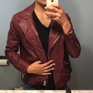 Maroon Leather Jacket